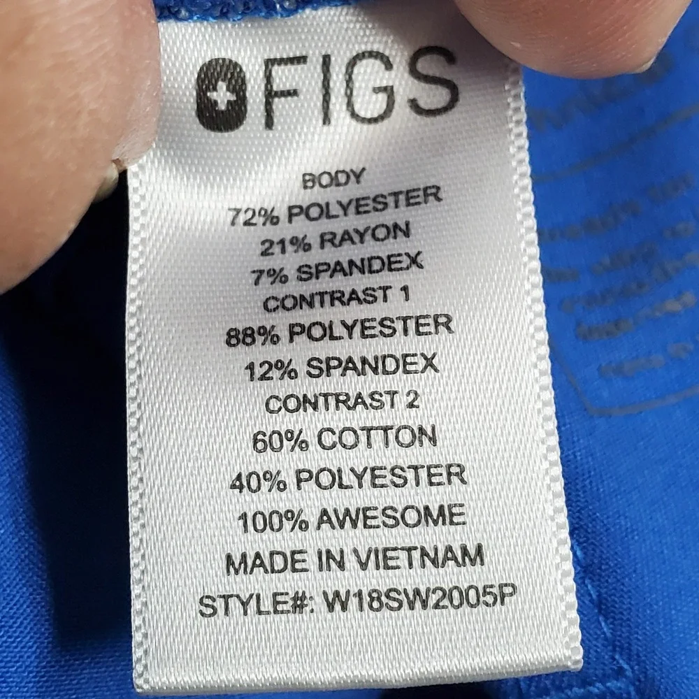FIGS Women Scrub Pants XS/P Blue Cargo Jogger Zamora